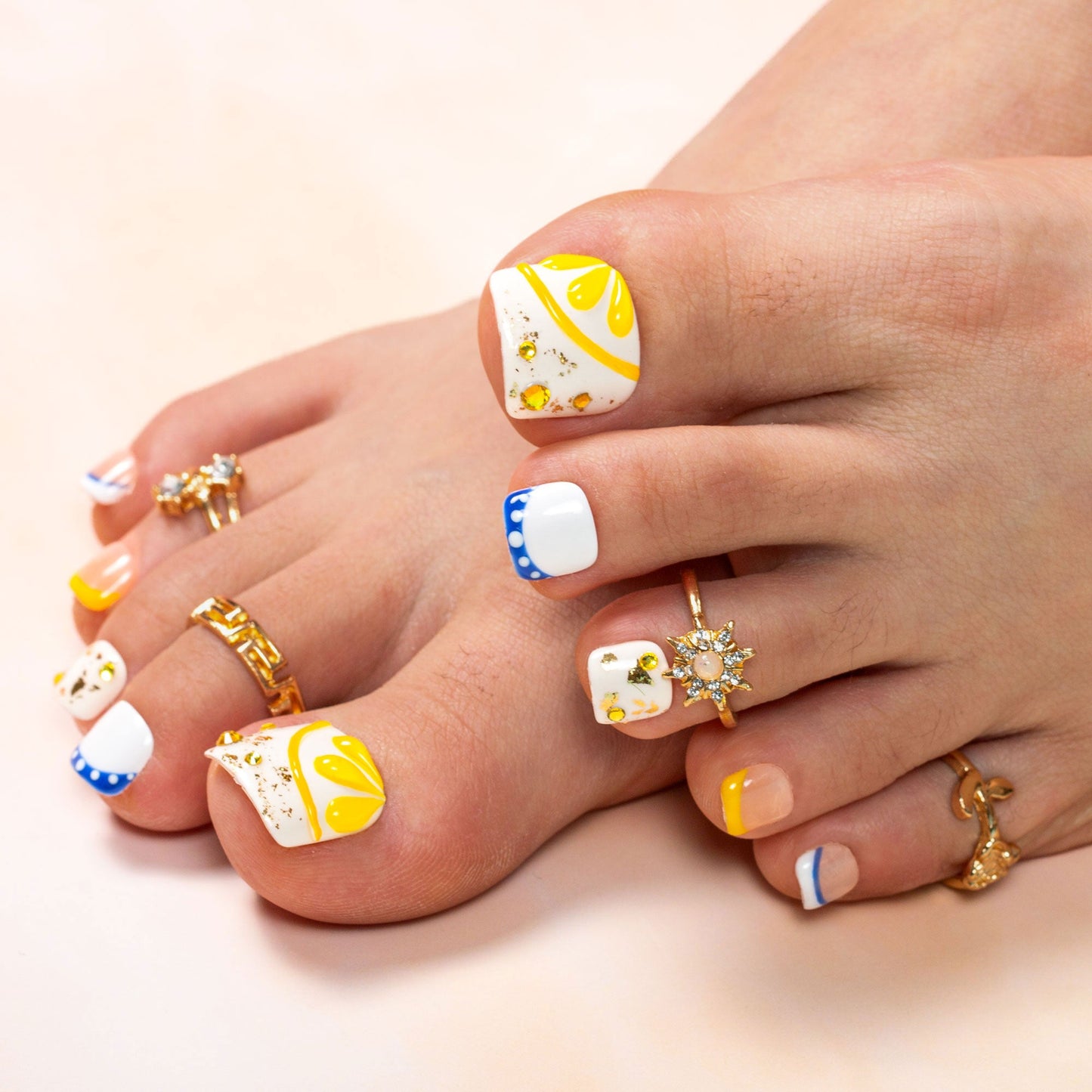 Amalfi Bloom T468 Toe Nails - 20Pcs Free Size