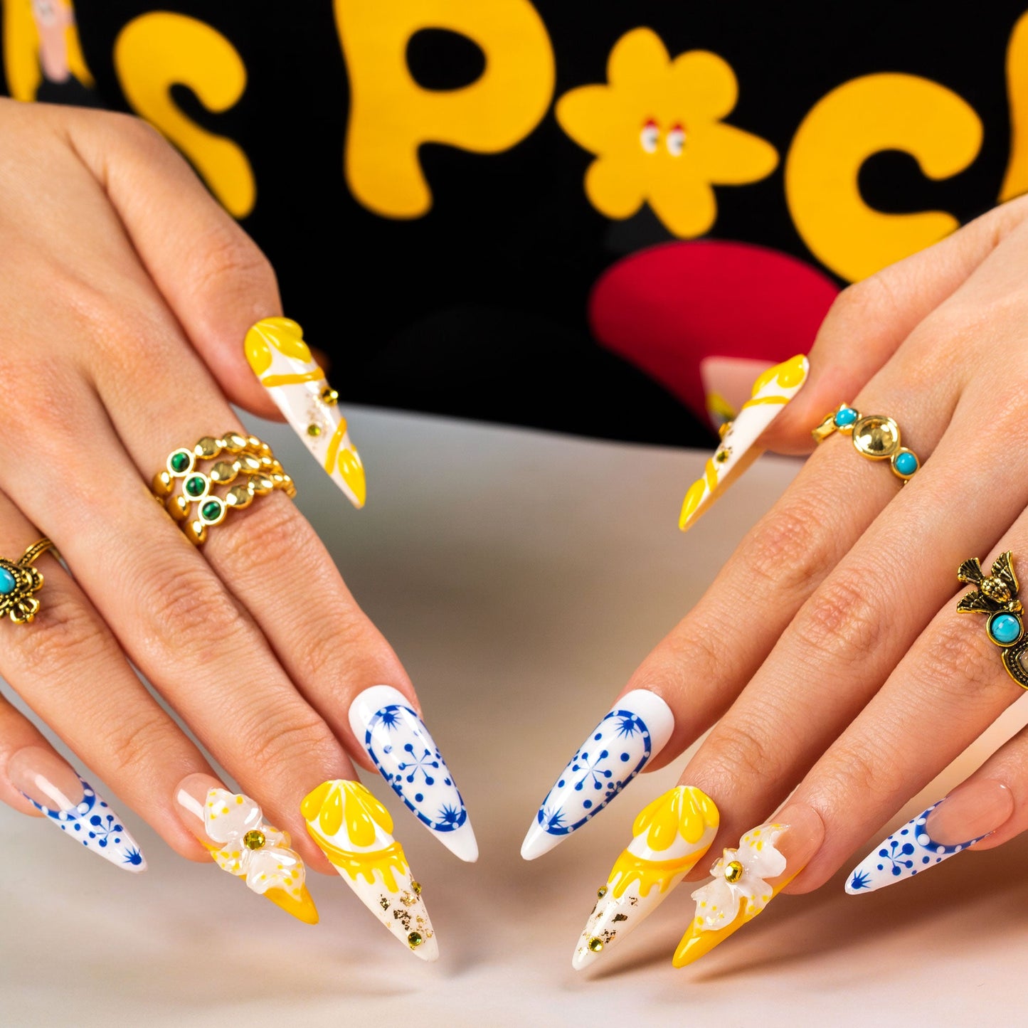 Amalfi Bloom Handmade Nails H468