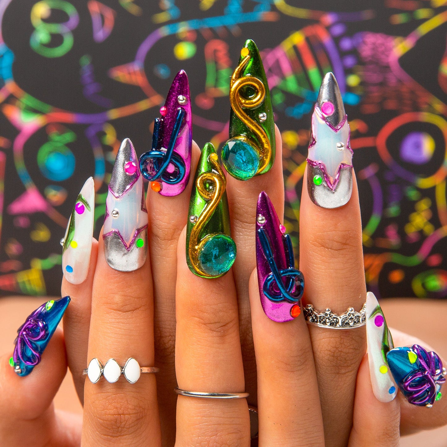 Cosmic Cypher Handmade Nails H464
