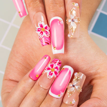 Rosewater Bloom Handmade Nails H499