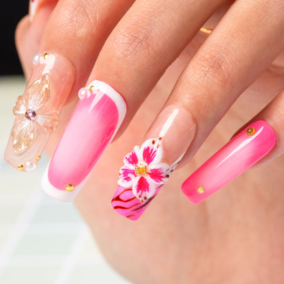 Rosewater Bloom Handmade Nails H499