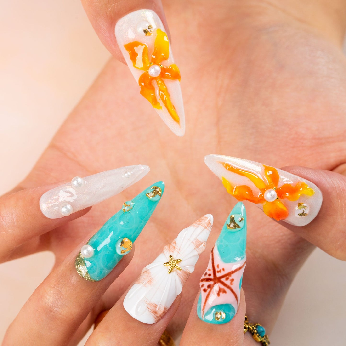 Starfish Dreams Handmade Nails H495