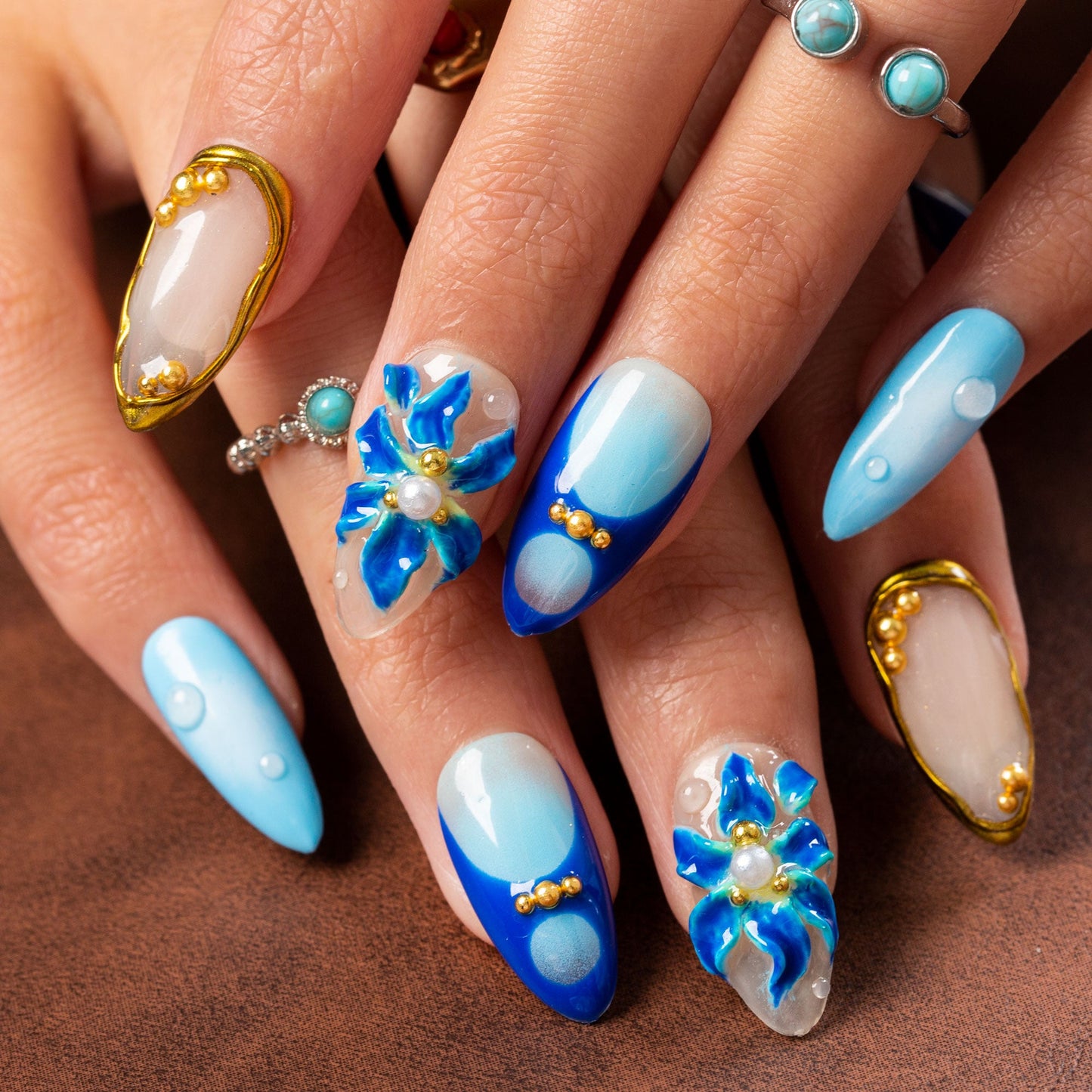 Azure Tide Handmade Nails H500