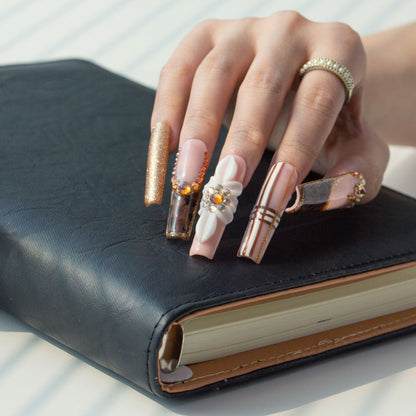 @Thatasiangirl2000 (Mulan) x Lovful Creator Collab Luxurious Autumn Harvest Nails H344