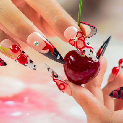 Cherry Bombshell Handmade Nails H467