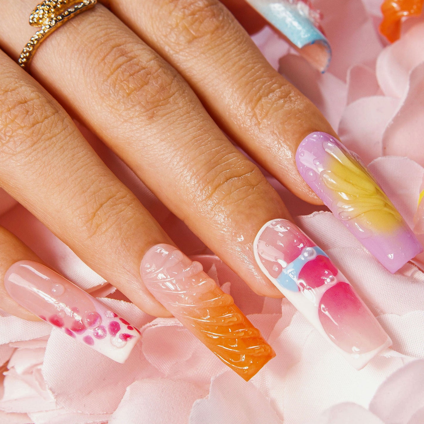 Pool Party Queen Handmade Nails H562