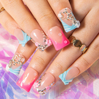 Cotton Candy Obsession Handmade Nails H581