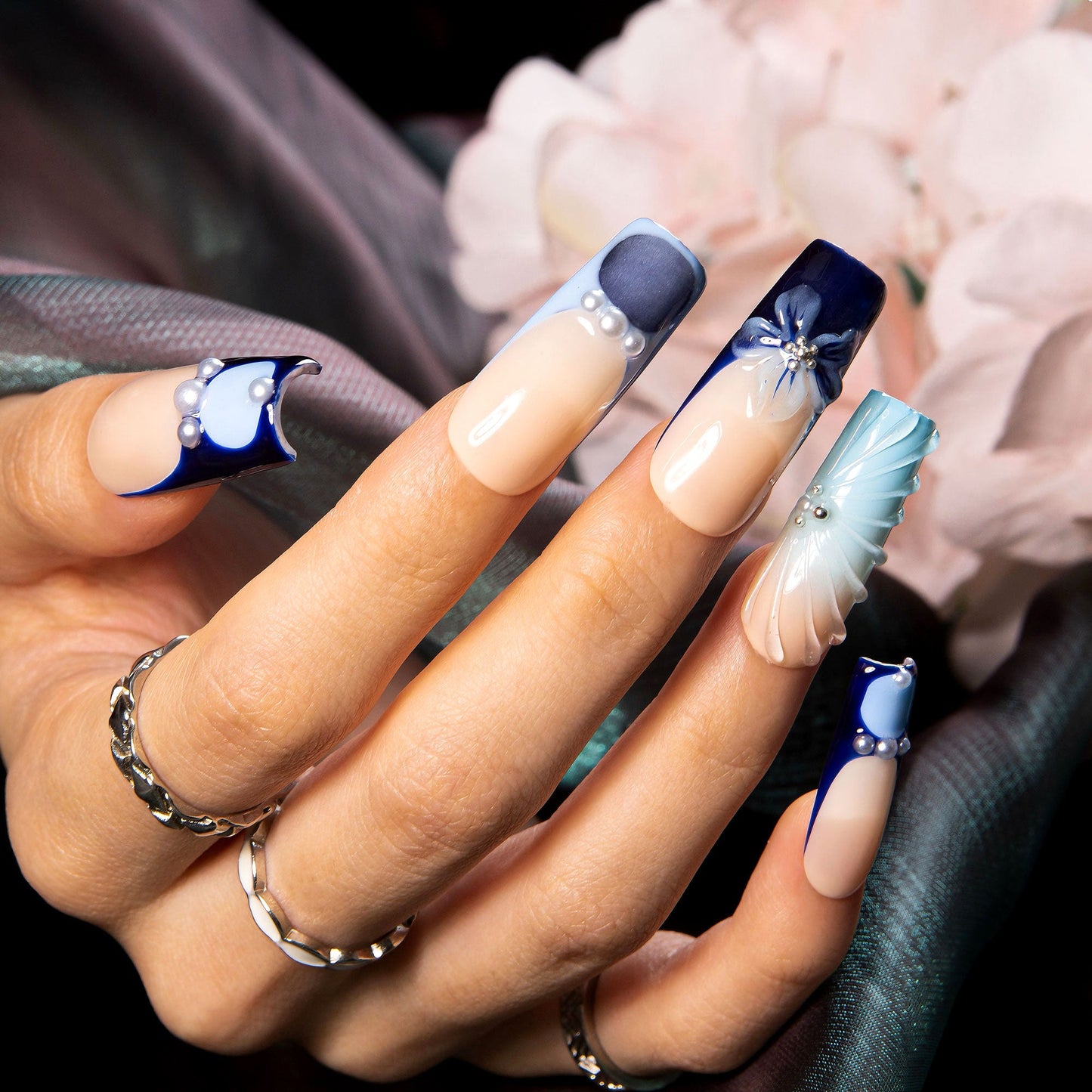 Bora Bora Glow Handmade Nails H548