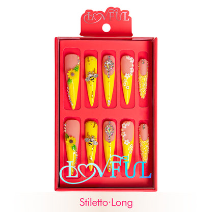 Honey Bee Yellow Handmade Nails H101