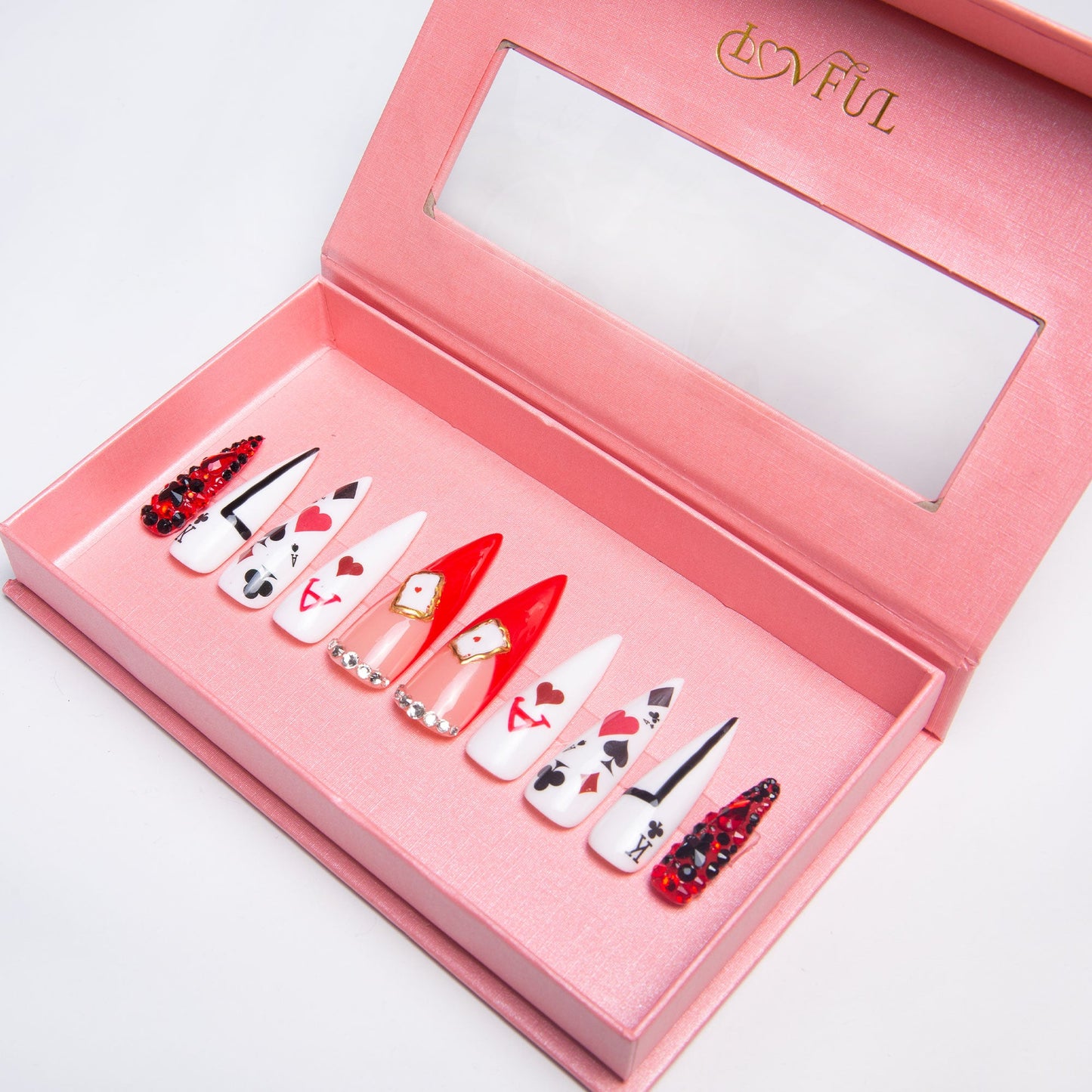 Poker Queen Handmade Nails H102