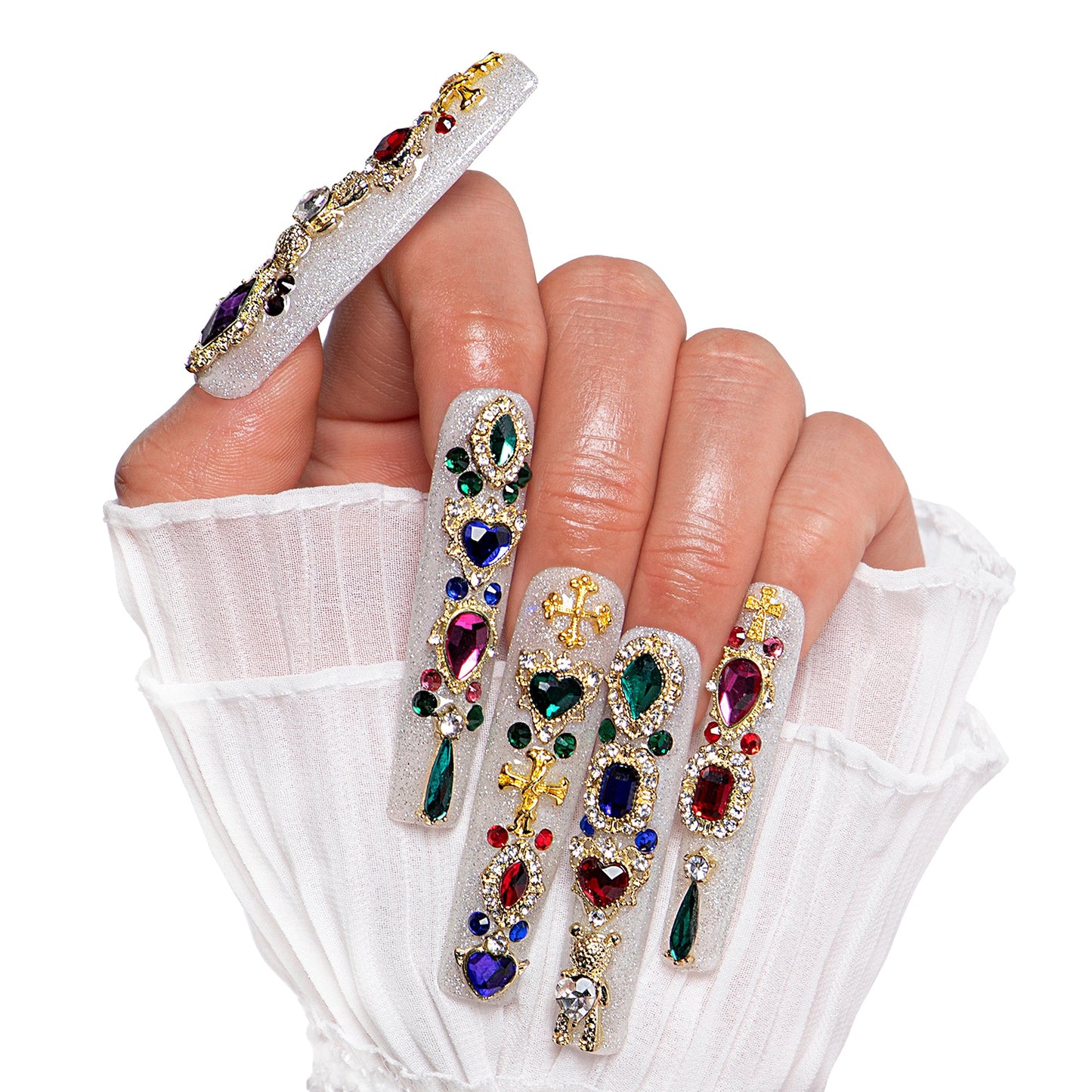 Treasure Trove Rhinestone Handmade Nails H103