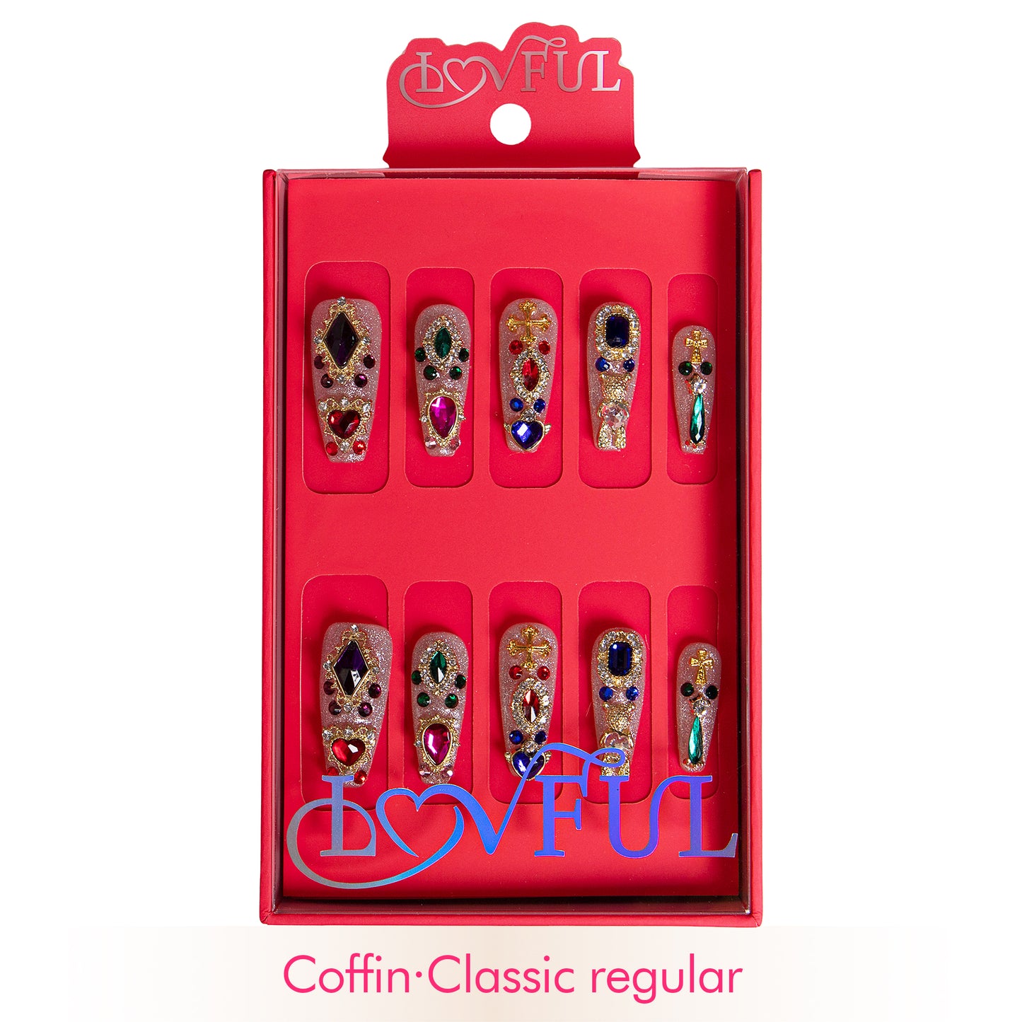 Treasure Trove Rhinestone Handmade Nails H103