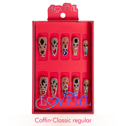 Treasure Trove Rhinestone Handmade Nails H103