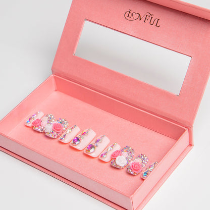 Rose Garden Handmade Nails H107