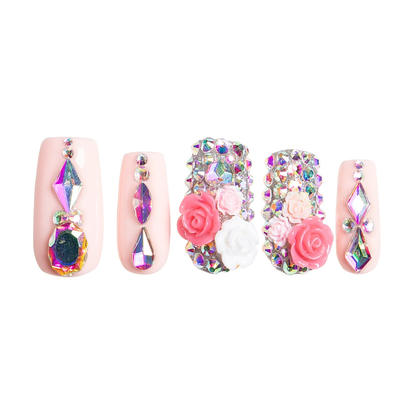 Rose Garden Handmade Nails H107
