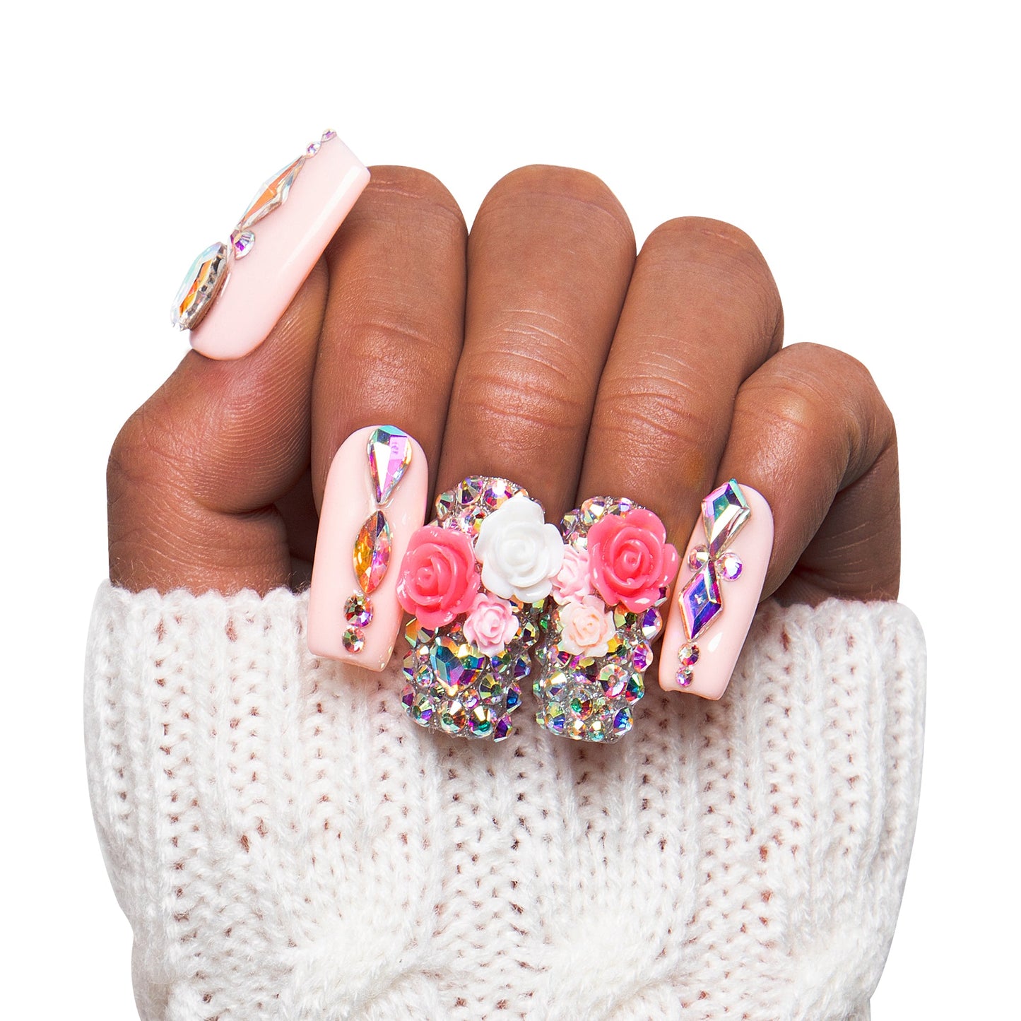 Rose Garden Handmade Nails H107