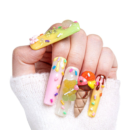 Ice Cream Handmade Nails H110