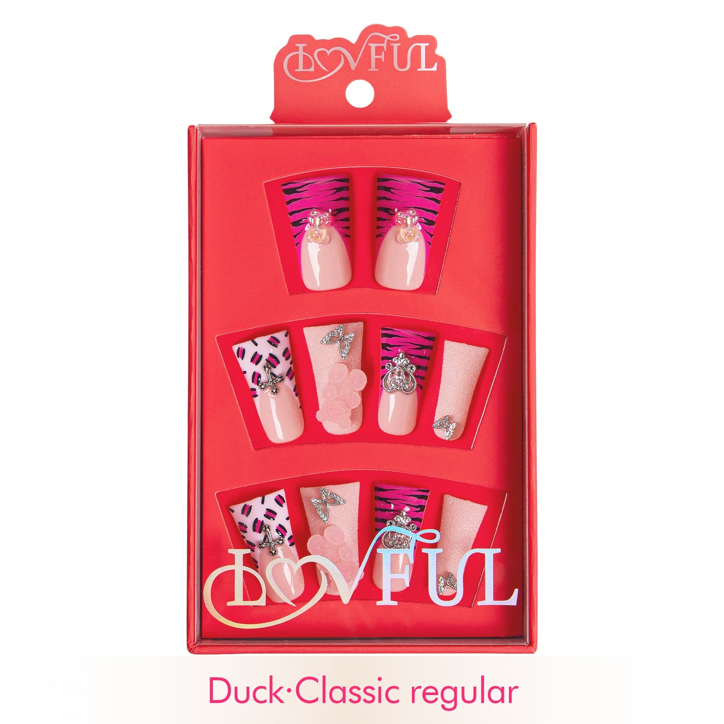 Safari Love Pink Handmade Nails H128