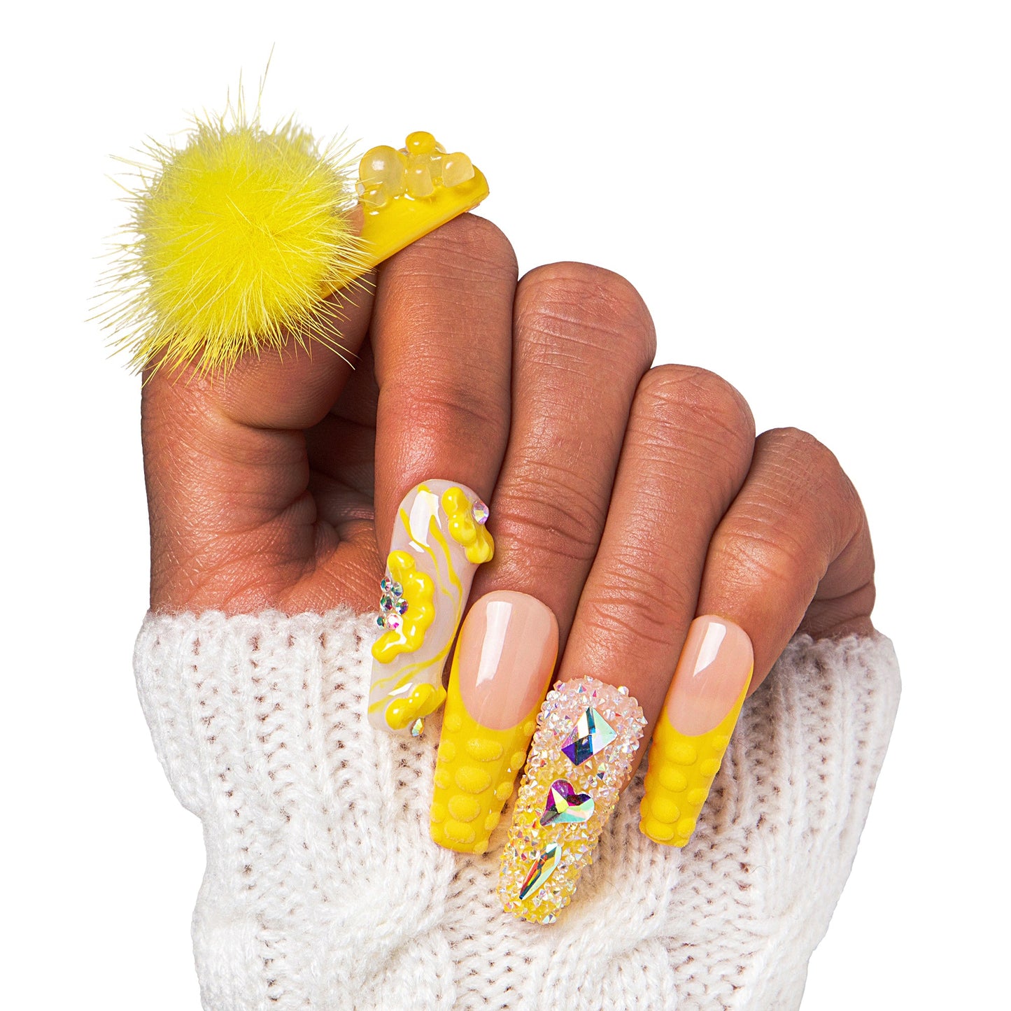 Yummy French Tip Handmade Nails H131