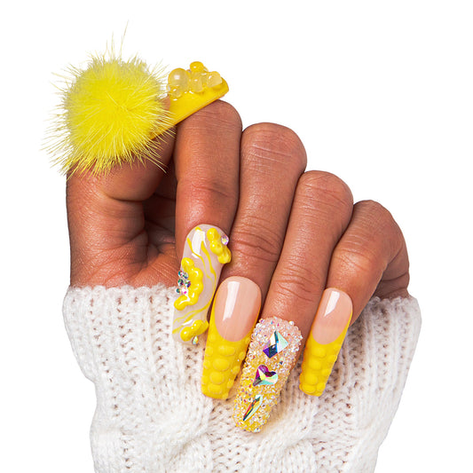 Yummy French Tip Handmade Nails H131