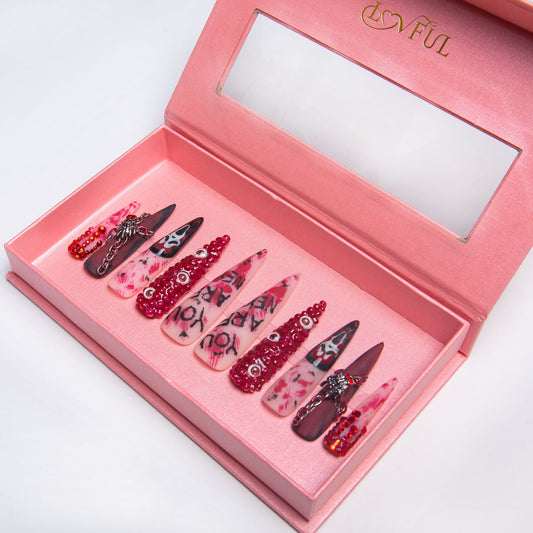 YOU ARE NEXT Handmade Nails GLOW IN THE DARK H134