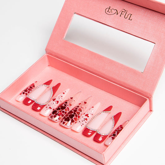 Valentine's Day Exclusive Handmade Nails H154