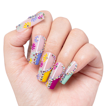 Wild Blooming French Tip Handmade Nails H156