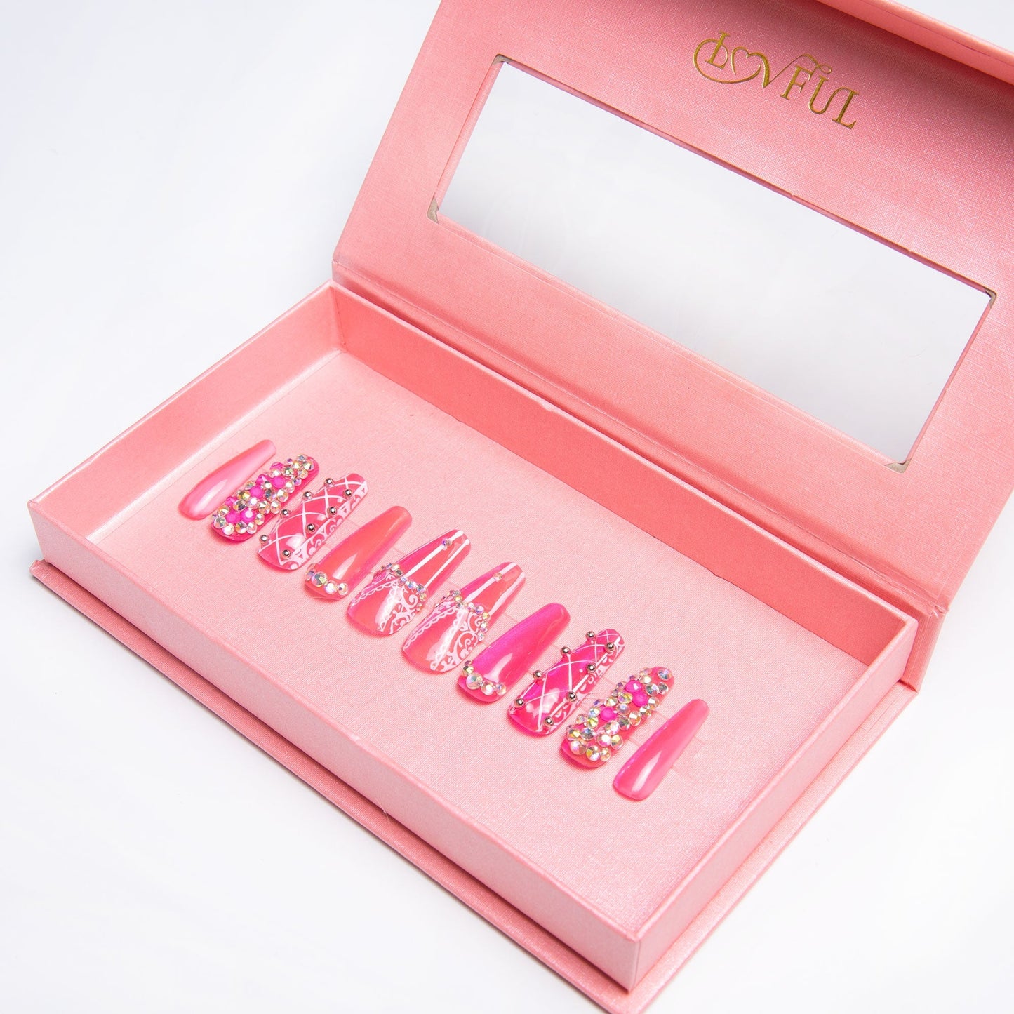 Rose Whispers Handmade Nails H158