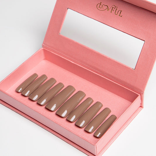 Cappuccino Handmade Nails H16