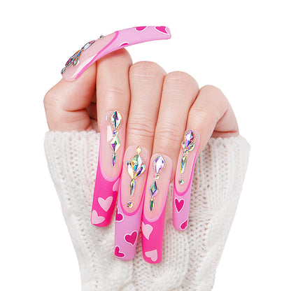 The Floating Romance French Tip Handmade Nails H160