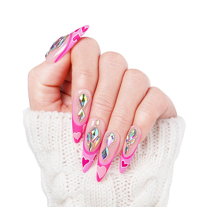 The Floating Romance French Tip Handmade Nails H160