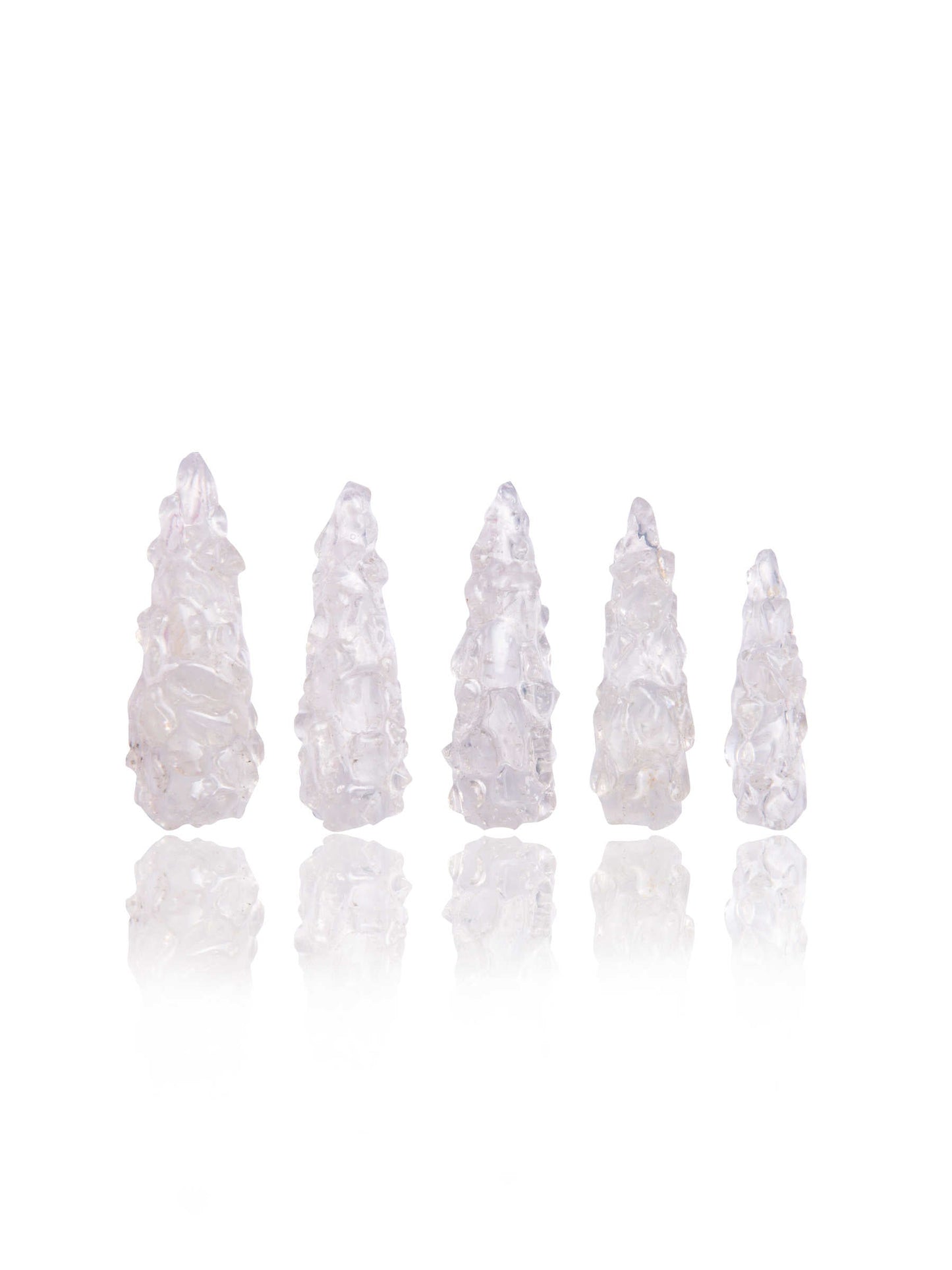 Clear quartz crystal press-on nails