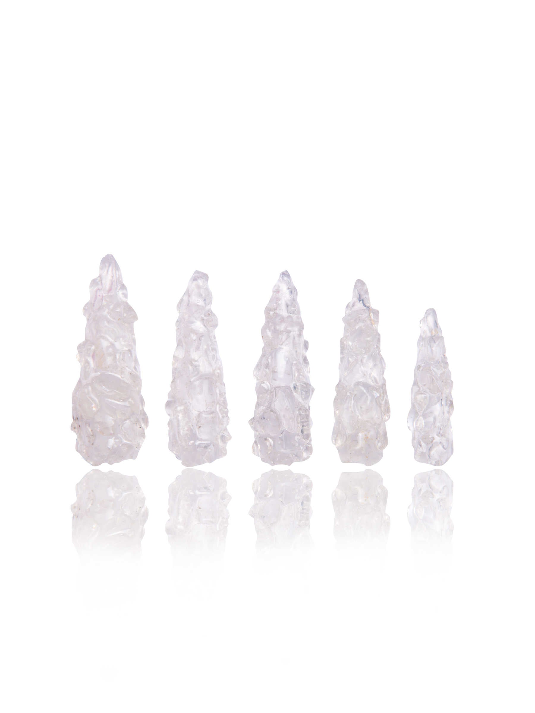 Clear quartz crystal press-on nails