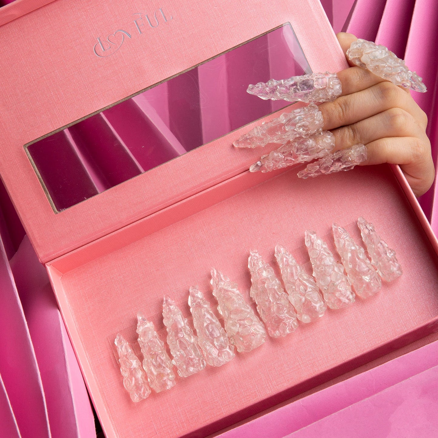 Clear Quartz Crystal Press-on Nails