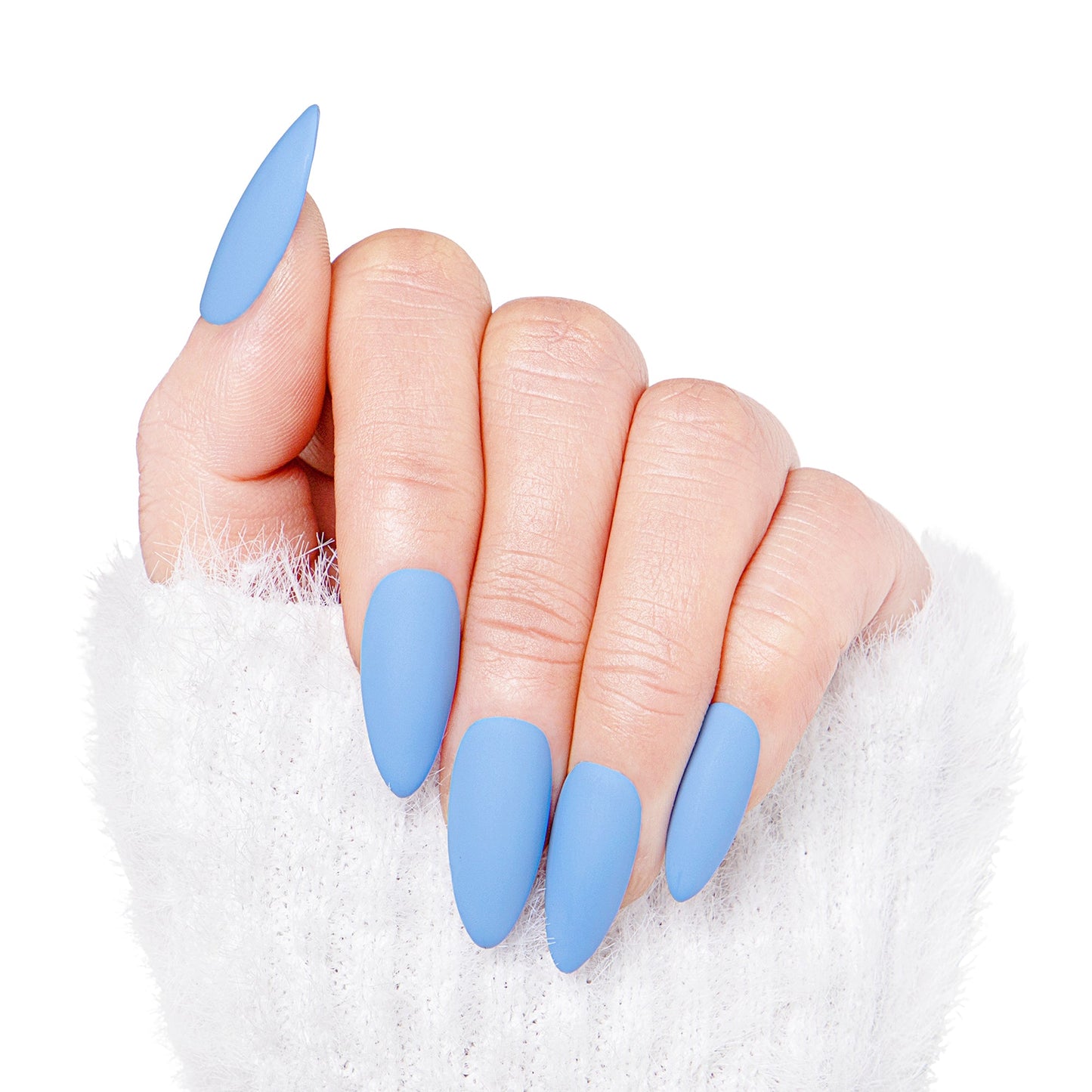 Blue Matte Pure Color Handmade Nails H18