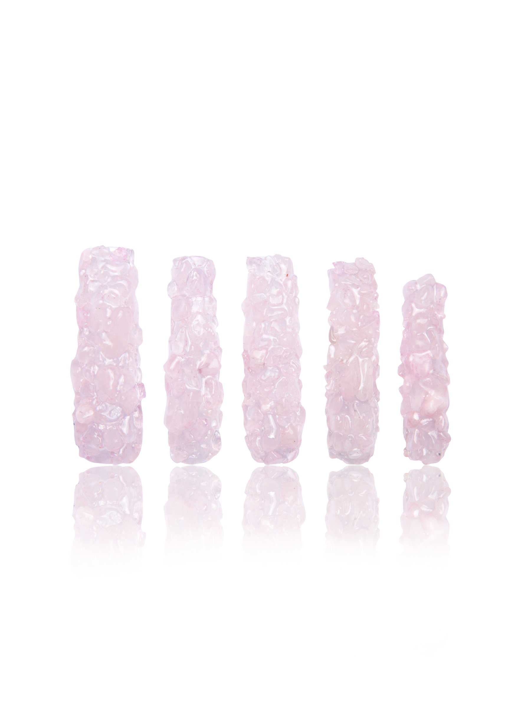 Rose Quartz Crystal Handmade Nails H180