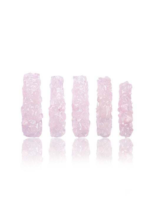 Rose Quartz Crystal Handmade Nails H180