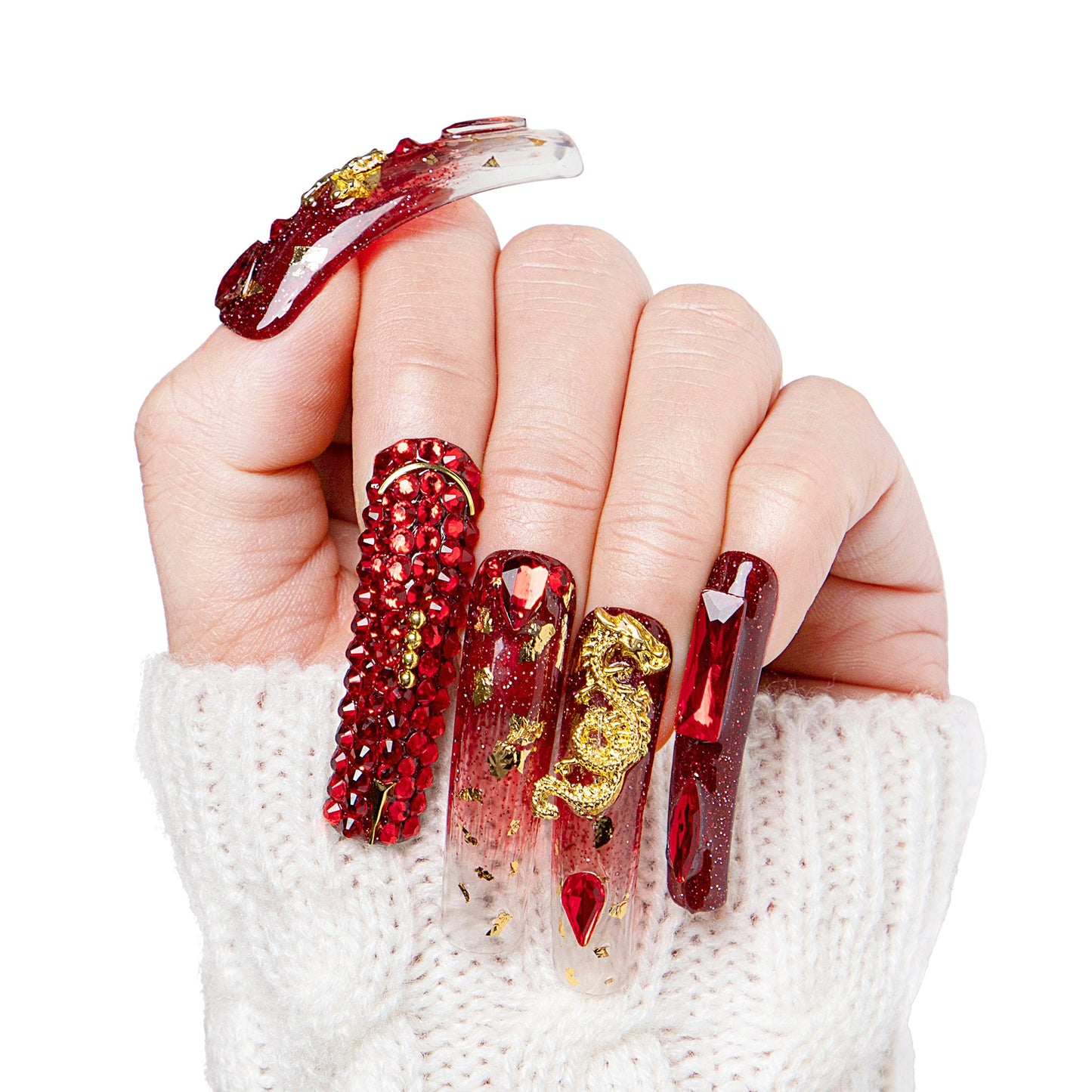 Dragon Flame Handmade Nails H190