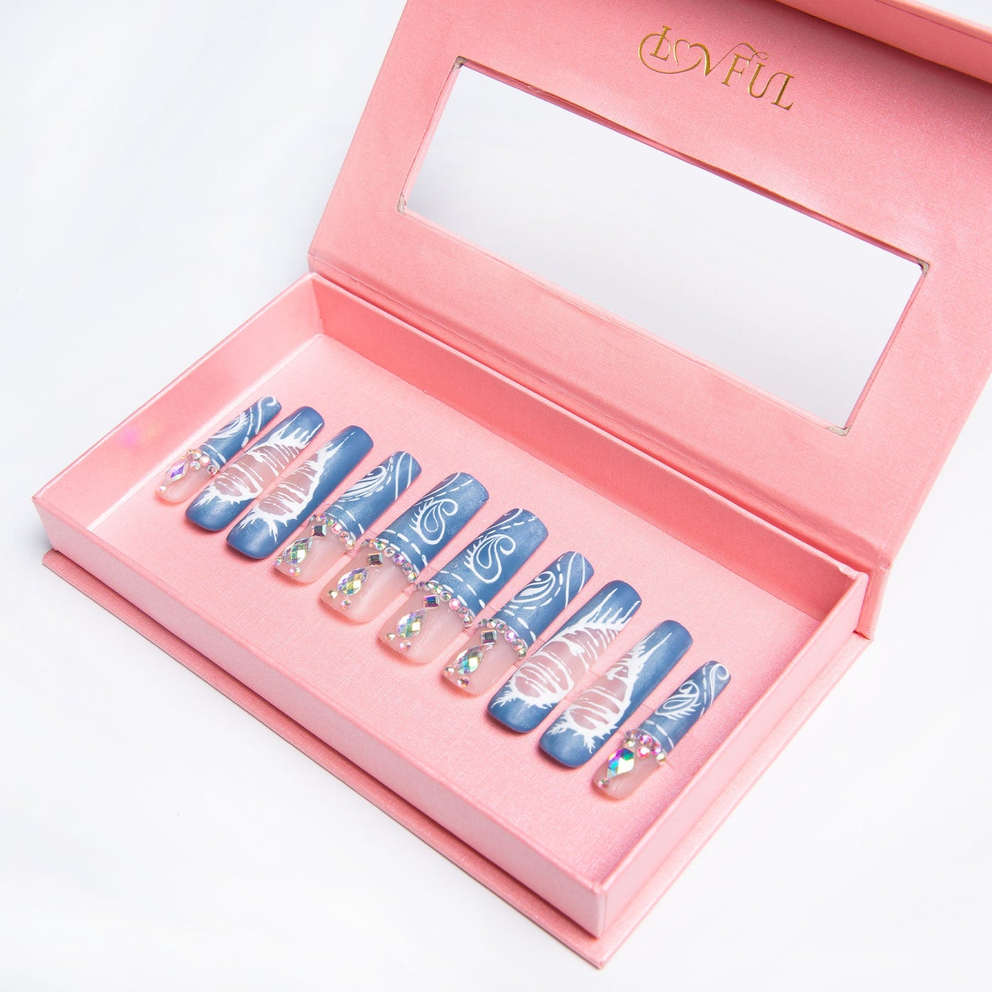 Denim Seraph Blue Handmade Nails H194