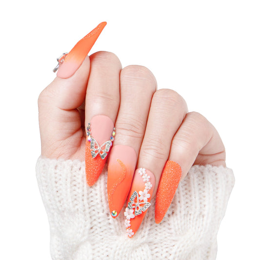 Citrus Bloom Handmade Nails H209