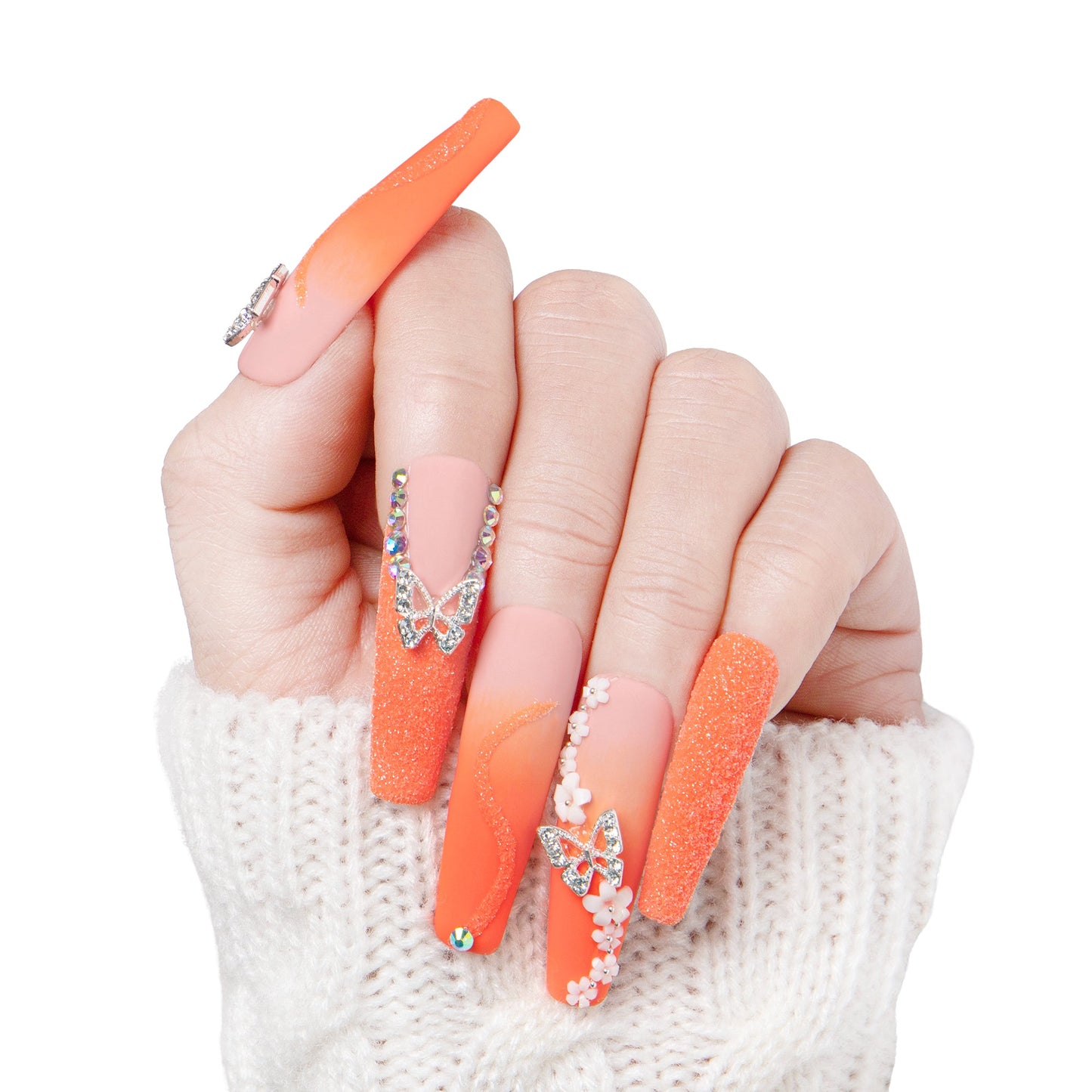 Citrus Bloom Handmade Nails H209