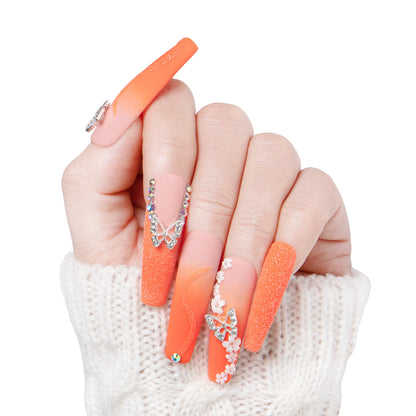 Citrus Bloom Handmade Nails H209