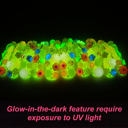 Green Glow Magic Handmade Nails GLOW IN THE DARK H219