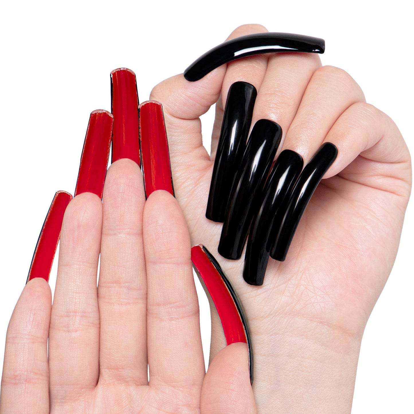 Red Sole Black and Red Handmade Nails H22