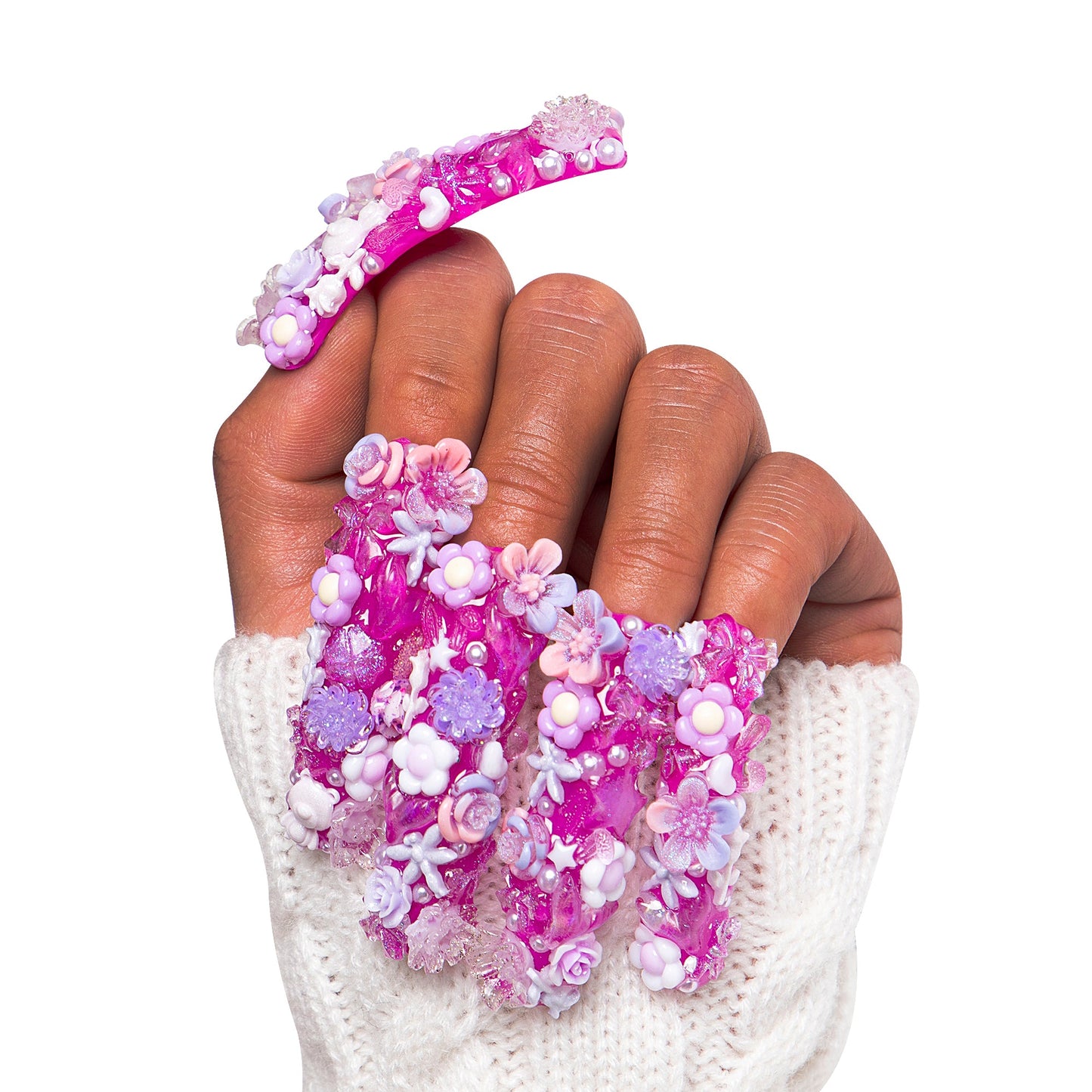 Purple Glow Magic Handmade Nails GLOW IN THE DARK H221