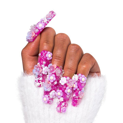 Purple Glow Magic Handmade Nails GLOW IN THE DARK H221