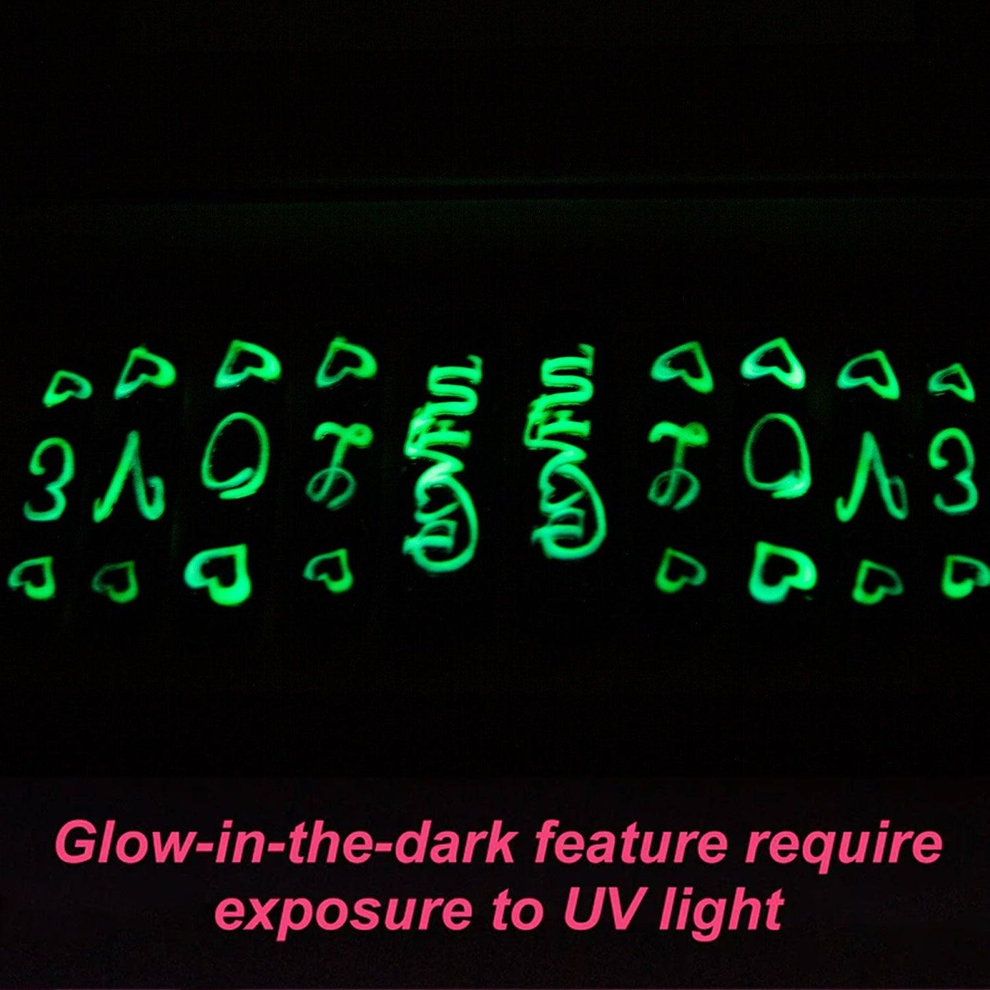 Lovful for Love Handmade Nails GLOW IN THE DARK H231