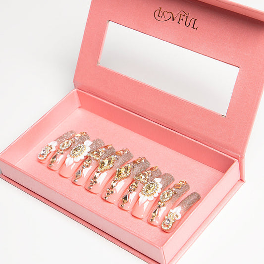 Champagne Gold Handmade Nails H238