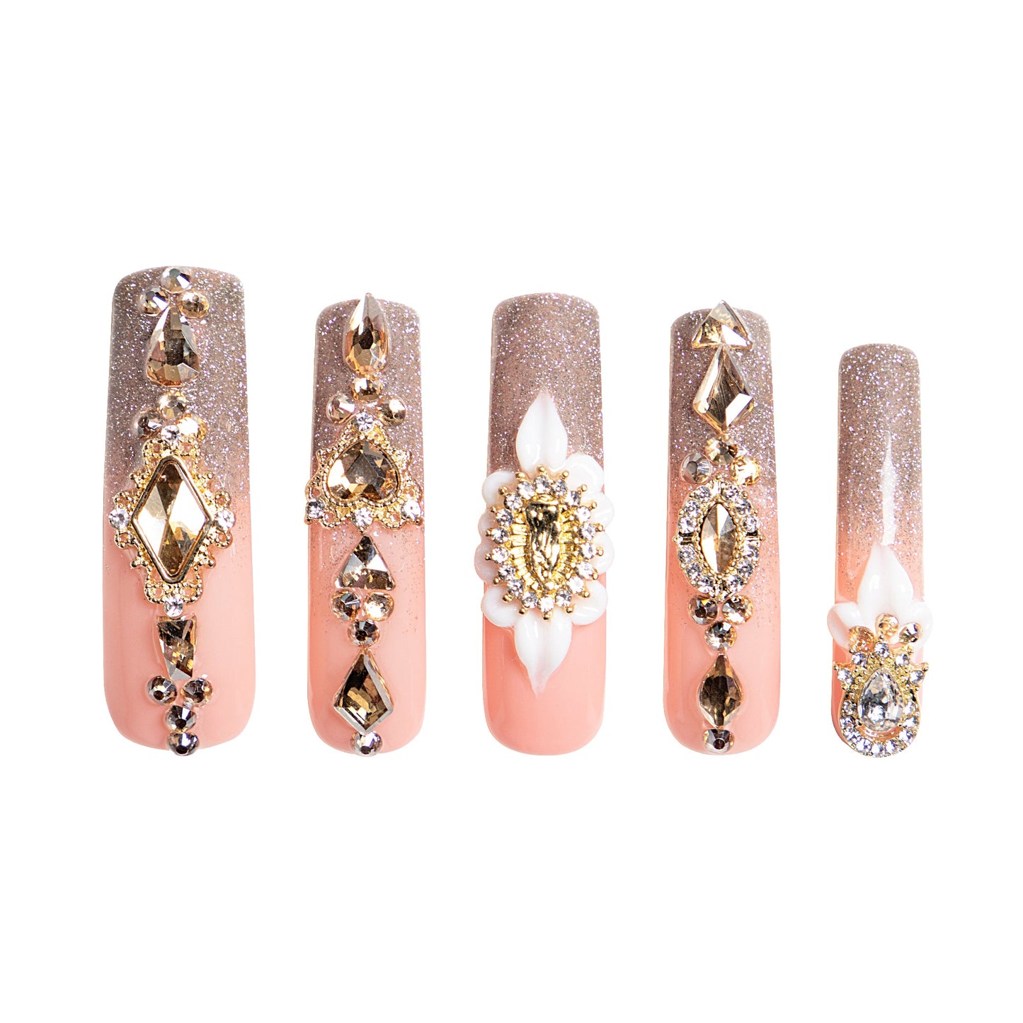 Champagne Gold Handmade Nails H238