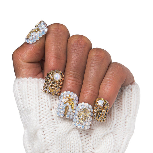 Golden Coral Handmade Nails H239